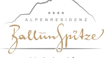 A logo of the Alpenresidenz Zollünspitze, associated with high-quality accommodations and a mountainous background. It represents family-friendly hotels with a history since 1988.