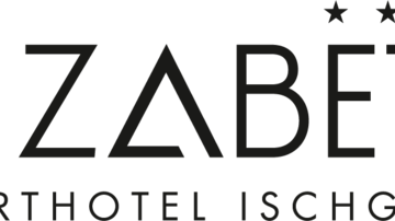Ein stilvolles Logo des Arthotels Elizabeth in Ischgl. Es zeigt den Namen in eleganter Schrift mit fünf Sternen.