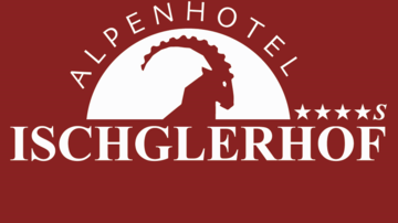 Ein Logo des Alpenhotels Ischgl. Es zeigt einen stilisierten Ziegenkopf und hat vier Sterne.