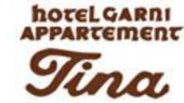 Das Bild zeigt das Logo des Hotels Garni Appartement Tina. Der Schriftzug ist in einem einfachen, verspielten Design gehalten.