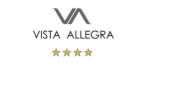 An elegant logo for the hotel 'Vista Allegra' with four golden stars. It radiates luxury and class.